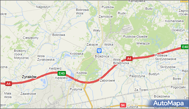 mapa Brzeźnica gmina Dębica, Brzeźnica gmina Dębica na mapie Targeo