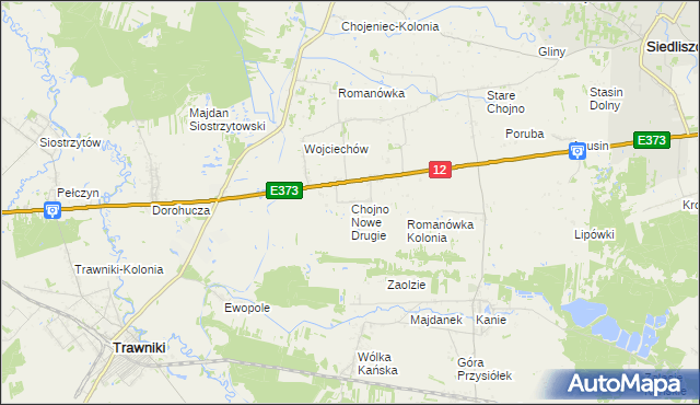mapa Chojno Nowe Drugie, Chojno Nowe Drugie na mapie Targeo