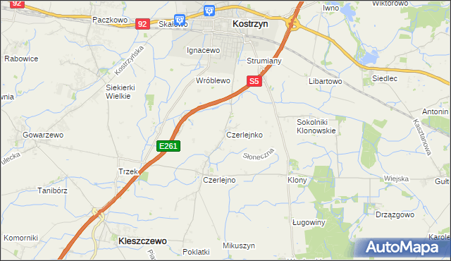 mapa Czerlejnko, Czerlejnko na mapie Targeo