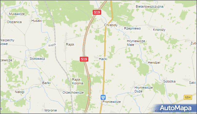 mapa Haćki, Haćki na mapie Targeo