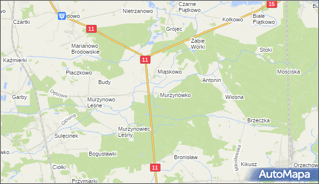 mapa Murzynówko, Murzynówko na mapie Targeo