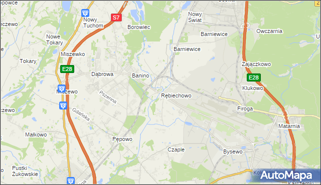 mapa Rębiechowo, Rębiechowo na mapie Targeo
