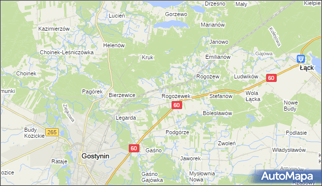 mapa Rogożewek, Rogożewek na mapie Targeo