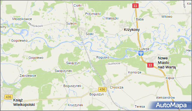mapa Rogusko, Rogusko na mapie Targeo
