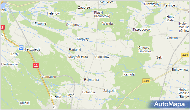 mapa Siedlików, Siedlików na mapie Targeo