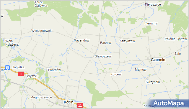 mapa Sławoszew, Sławoszew na mapie Targeo