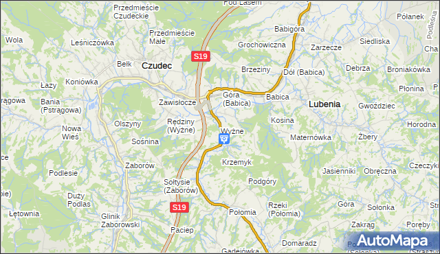 mapa Wyżne, Wyżne na mapie Targeo