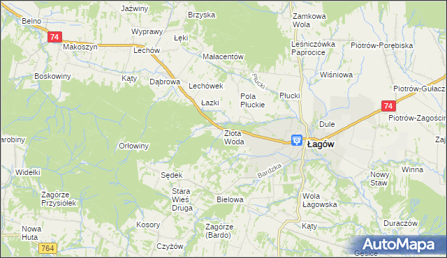 mapa Złota Woda, Złota Woda na mapie Targeo