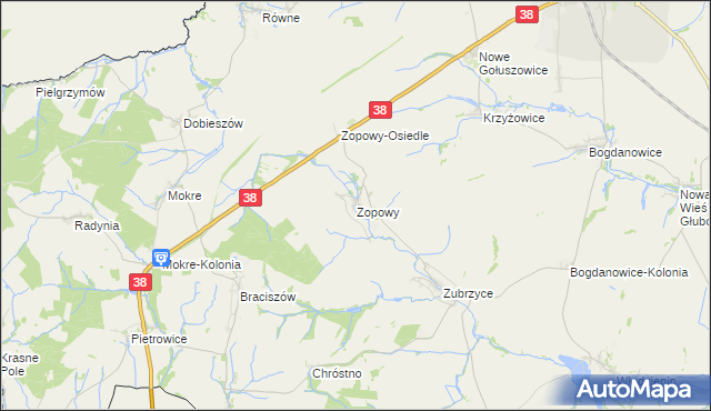 mapa Zopowy, Zopowy na mapie Targeo