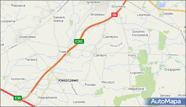 mapa Czerlejno, Czerlejno na mapie Targeo