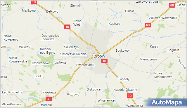 mapa Drobin, Drobin na mapie Targeo