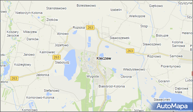 mapa Kleczew, Kleczew na mapie Targeo