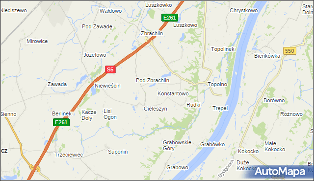 mapa Konstantowo gmina Pruszcz, Konstantowo gmina Pruszcz na mapie Targeo