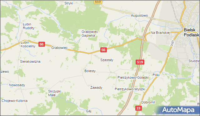mapa Szastały, Szastały na mapie Targeo