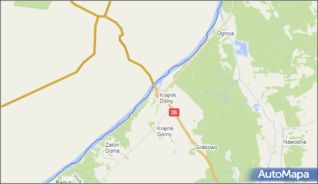 mapa Krajnik Dolny, Krajnik Dolny na mapie Targeo