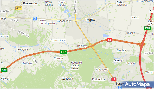 mapa Babichy, Babichy na mapie Targeo