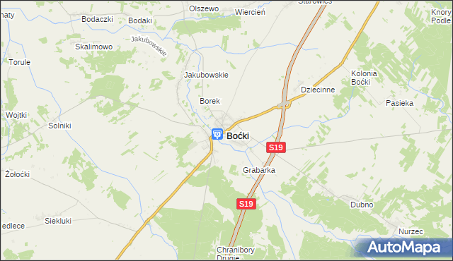 mapa Boćki, Boćki na mapie Targeo
