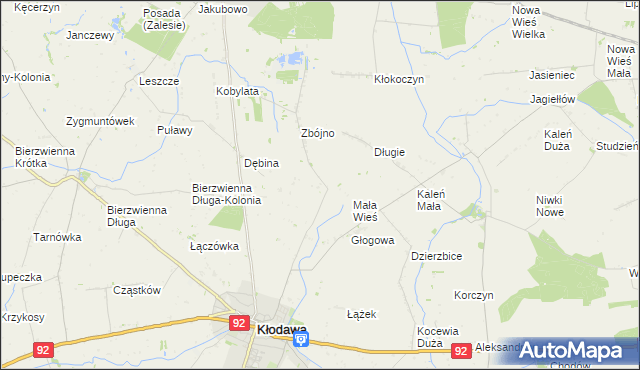 mapa Cegielnia gmina Kłodawa, Cegielnia gmina Kłodawa na mapie Targeo