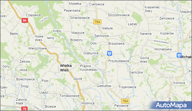 mapa Korzkiew, Korzkiew na mapie Targeo