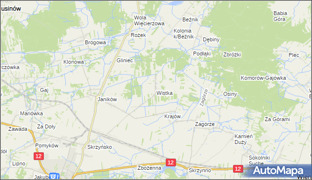 mapa Wistka gmina Przysucha, Wistka gmina Przysucha na mapie Targeo