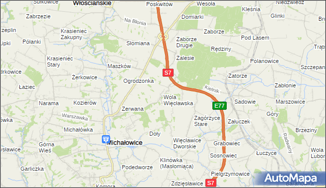 mapa Wola Więcławska, Wola Więcławska na mapie Targeo