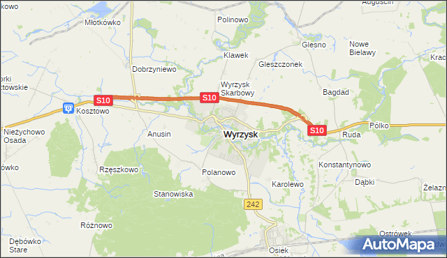 mapa Wyrzysk, Wyrzysk na mapie Targeo