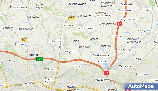 mapa Bosutów, Bosutów na mapie Targeo
