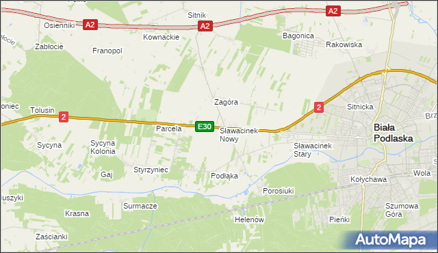 mapa Sławacinek Nowy, Sławacinek Nowy na mapie Targeo