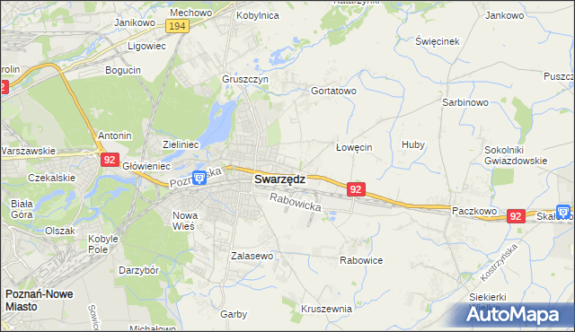 mapa Jasin gmina Swarzędz, Jasin gmina Swarzędz na mapie Targeo