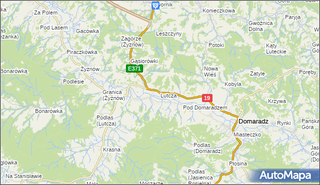 mapa Lutcza, Lutcza na mapie Targeo