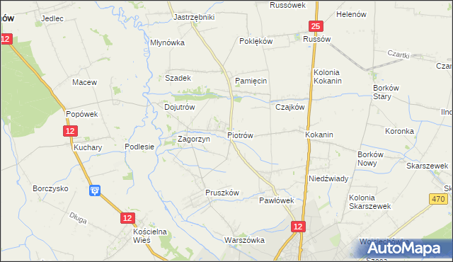 mapa Piotrów gmina Blizanów, Piotrów gmina Blizanów na mapie Targeo