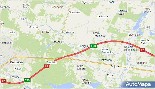 mapa Sinołęka, Sinołęka na mapie Targeo