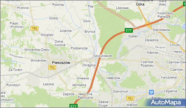mapa Szczukowice, Szczukowice na mapie Targeo