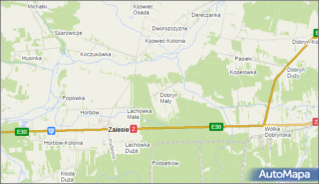 mapa Dobryń Mały, Dobryń Mały na mapie Targeo