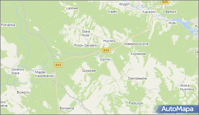 mapa Górniki gmina Józefów, Górniki gmina Józefów na mapie Targeo