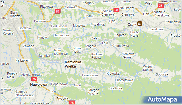 mapa Królowa Polska, Królowa Polska na mapie Targeo