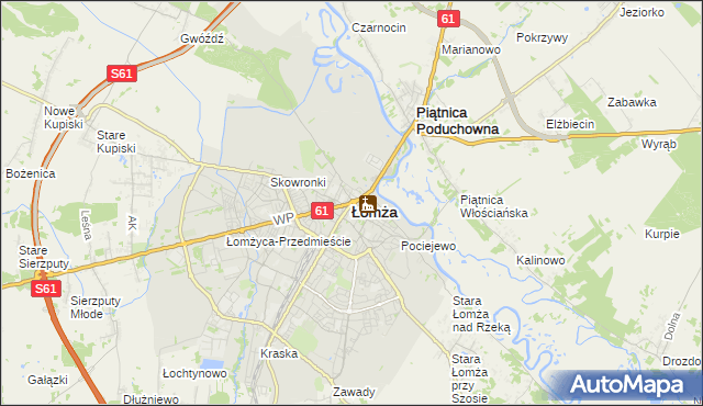mapa Łomży, Łomża na mapie Targeo