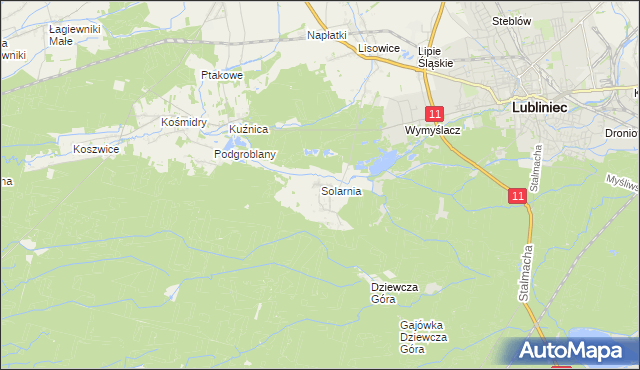 mapa Solarnia gmina Pawonków, Solarnia gmina Pawonków na mapie Targeo