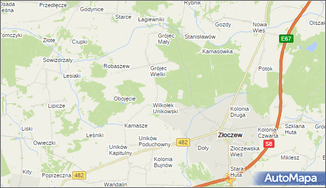 mapa Wilkołek Grójecki, Wilkołek Grójecki na mapie Targeo