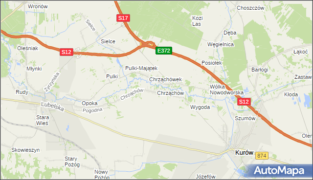 mapa Chrząchów, Chrząchów na mapie Targeo