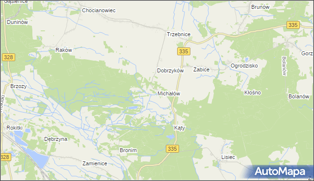 mapa Michałów gmina Chocianów, Michałów gmina Chocianów na mapie Targeo