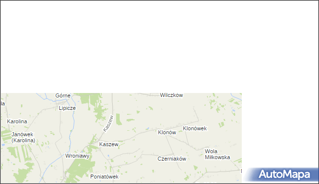 mapa Wilczków gmina Goszczanów, Wilczków gmina Goszczanów na mapie Targeo