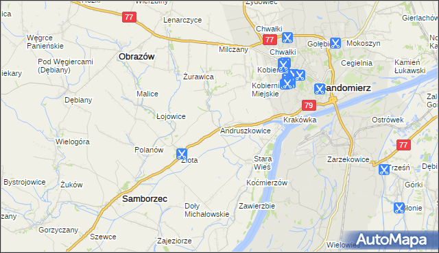 mapa Andruszkowice, Andruszkowice na mapie Targeo