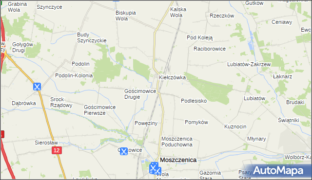 mapa Baby gmina Moszczenica, Baby gmina Moszczenica na mapie Targeo