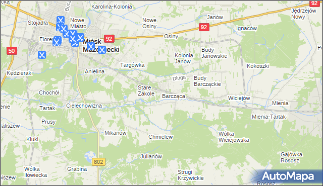 mapa Barcząca, Barcząca na mapie Targeo