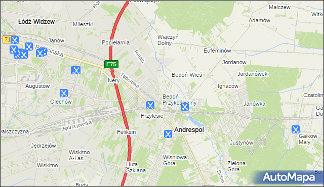mapa Bedoń Przykościelny, Bedoń Przykościelny na mapie Targeo