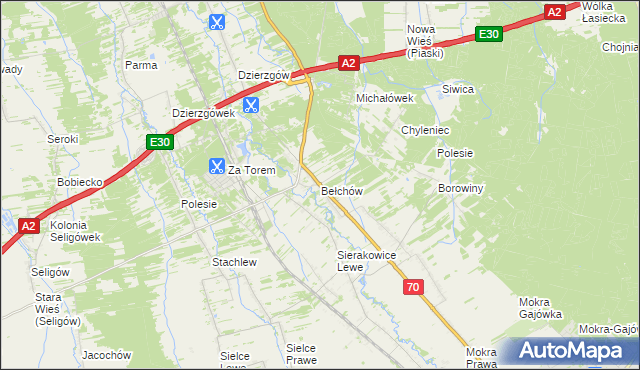 mapa Bełchów, Bełchów na mapie Targeo