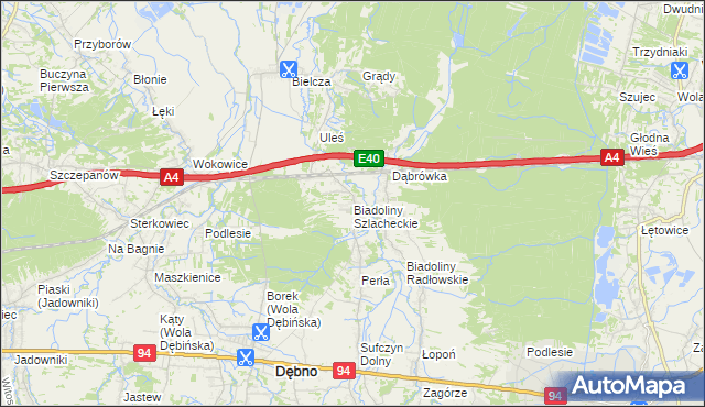 mapa Biadoliny Szlacheckie, Biadoliny Szlacheckie na mapie Targeo