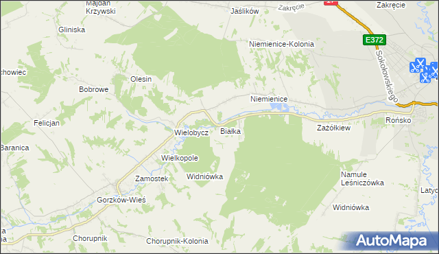 mapa Białka gmina Krasnystaw, Białka gmina Krasnystaw na mapie Targeo