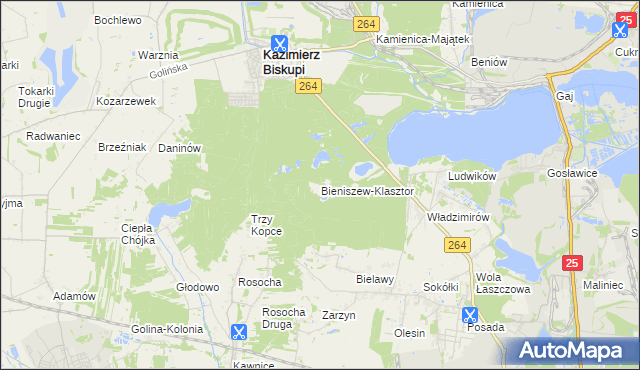mapa Bieniszew-Klasztor, Bieniszew-Klasztor na mapie Targeo